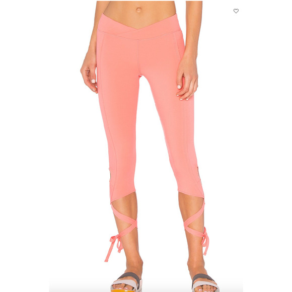 Free People Movement Turnout Leggings Womens S Small Watermelon Cross Front Crop - Picture 12 of 14
